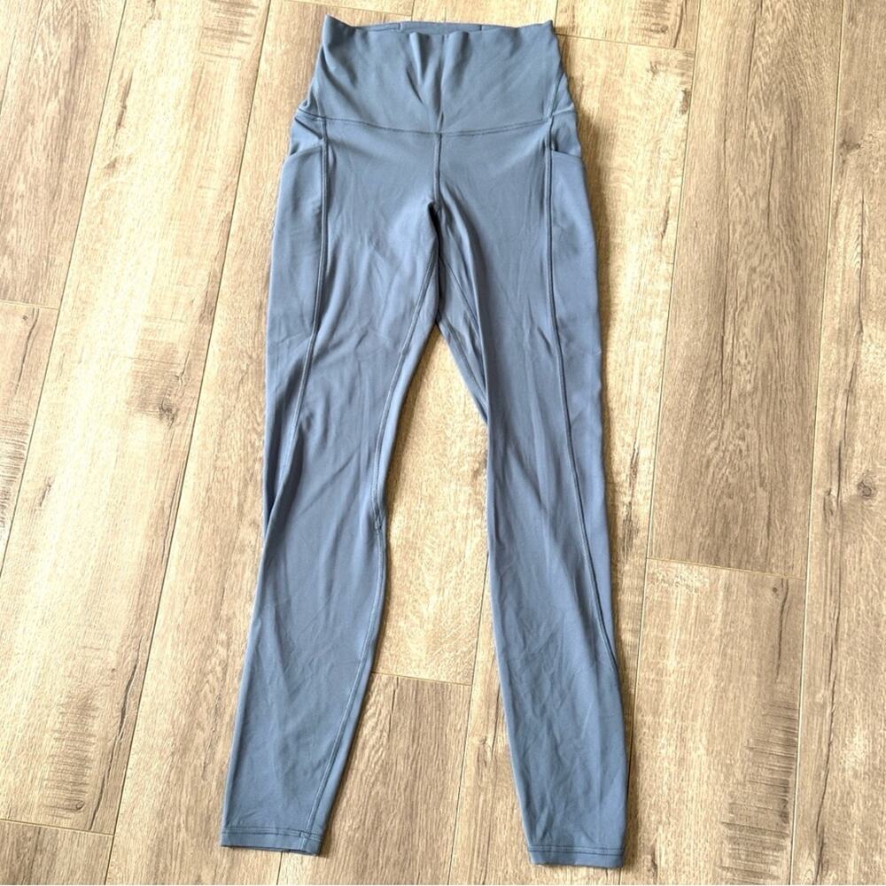 Lululemon Align High Rise Leggings 28” Pockets Washed Denim Size 4 Minimalist - Picture 4 of 8